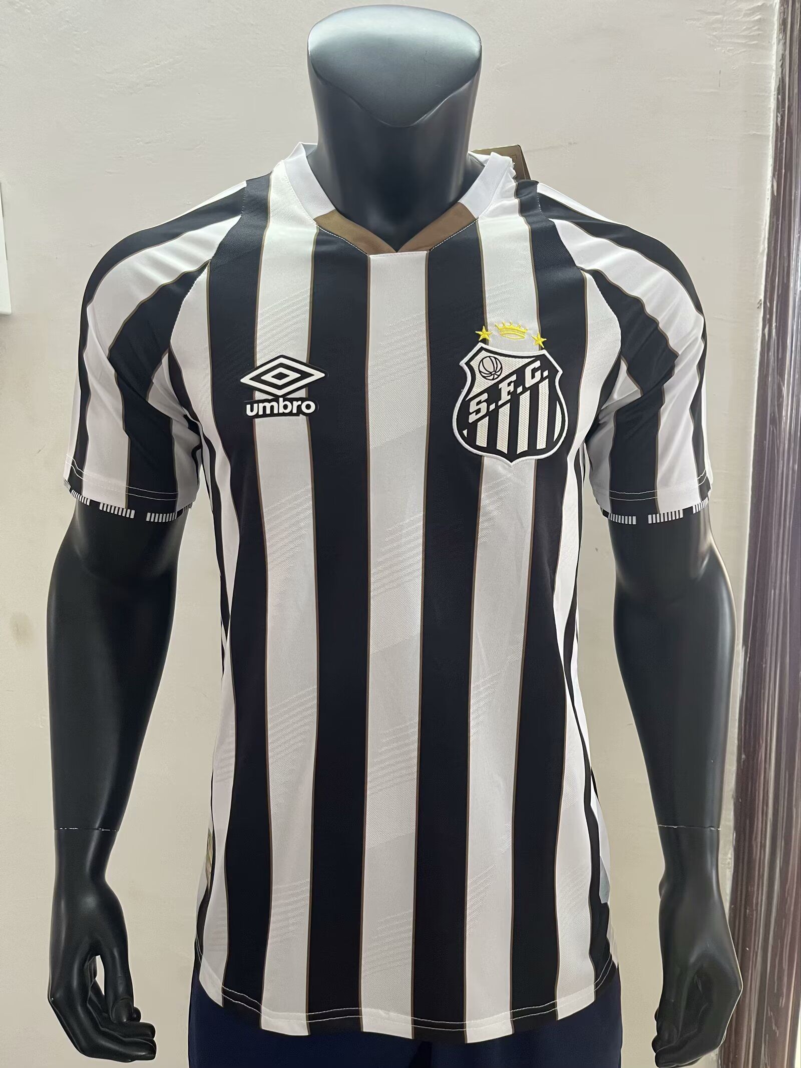 AAA Quality Santos 24/25 Away Black/White Soccer Jersey(Player)